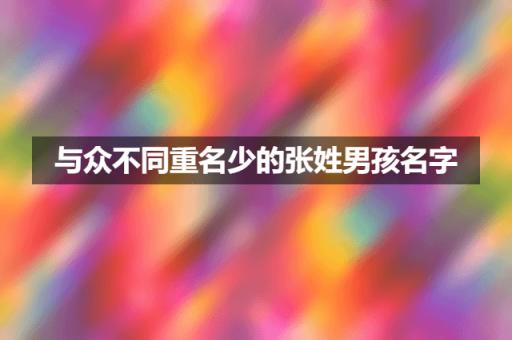 与众不同重名少的张姓男孩名字