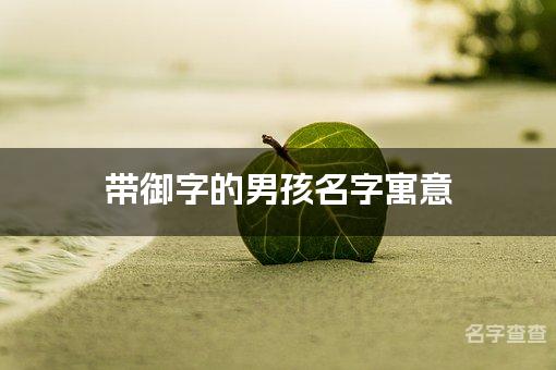 带御字的男孩名字寓意 御字取名男孩最佳名字